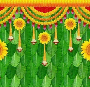 Banana leaf decoration curtain
