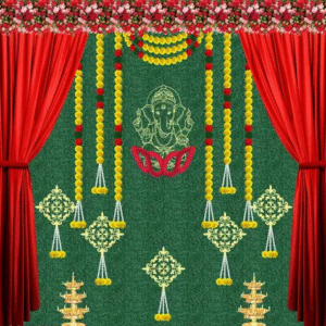 Festive backdrop for home pooja