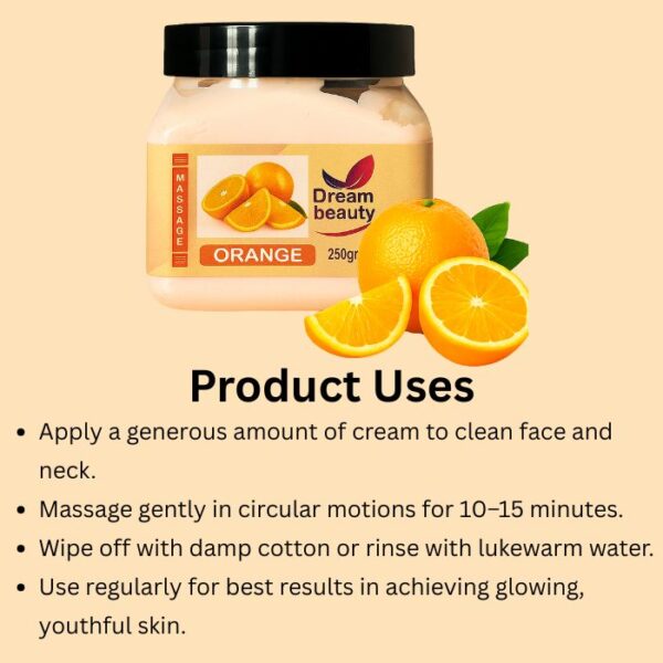 Dream Beauty Orange Massage Cream 250 gm - Image 3