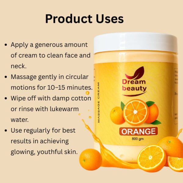 Dream Beauty Orange Massage Cream 800 gm - Image 3